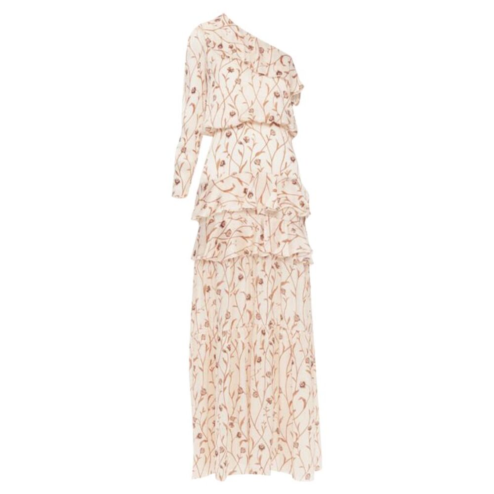 Johanna Ortiz Floral One Shoulder Dress